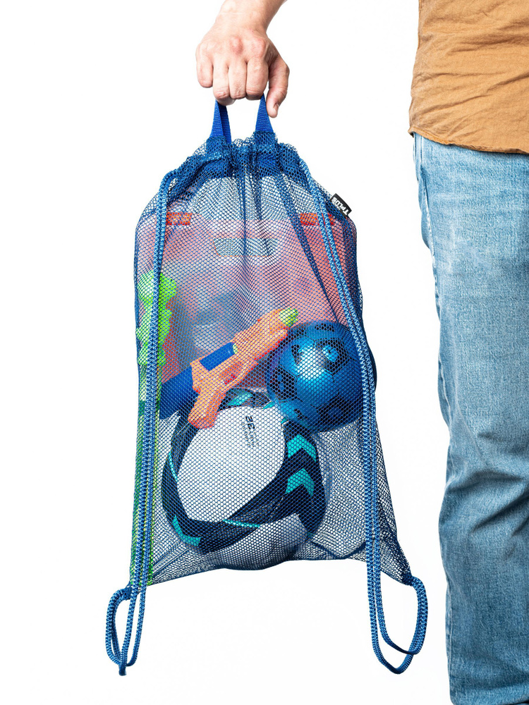 Рюкзак для бассейна, плавания, спорта, Мешок для обуви 470x330 мм (сетка, синий), Tplus  #1