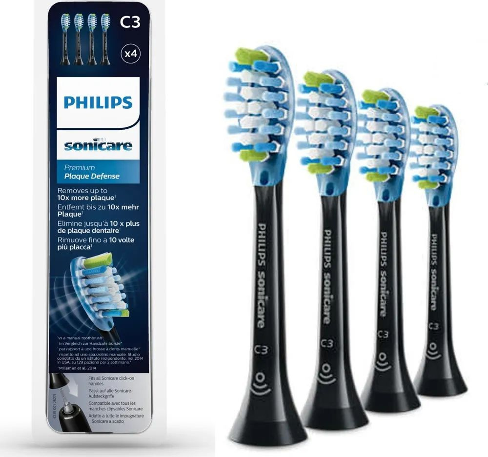 Насадки для электрической зубной щетки Philips Sonicare C3 Premium Plaque Defense HX9044/33, для эффективного #1