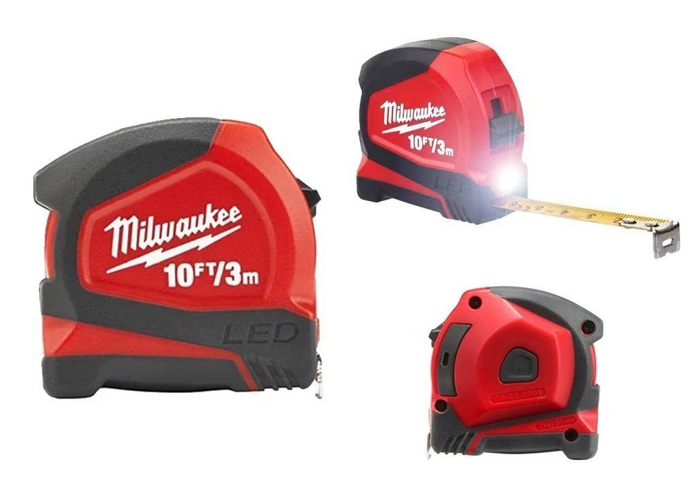 Рулетка с LED подсветкой 3 м. Milwaukee 48226602 #1