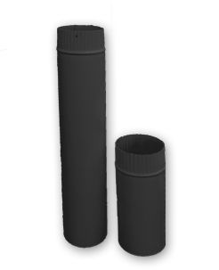 Труба дымоотводящая для газовой колонки 110мм 0.5 метра, стальная черная матовая Whitesteel  #1