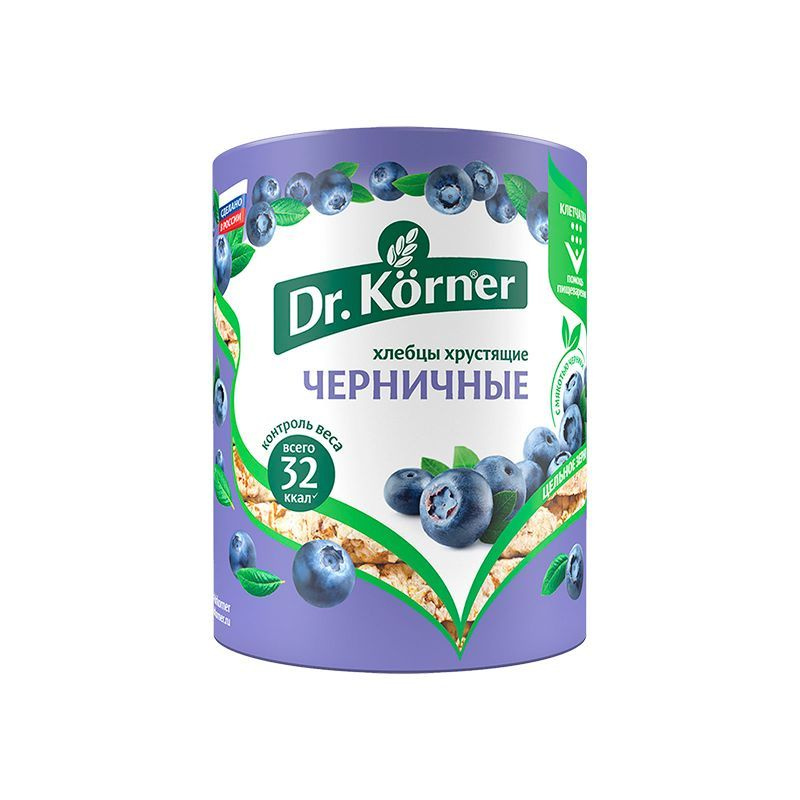 Хлебцы "Dr. Korner" Злаковый коктейль черничный 100 гр #1