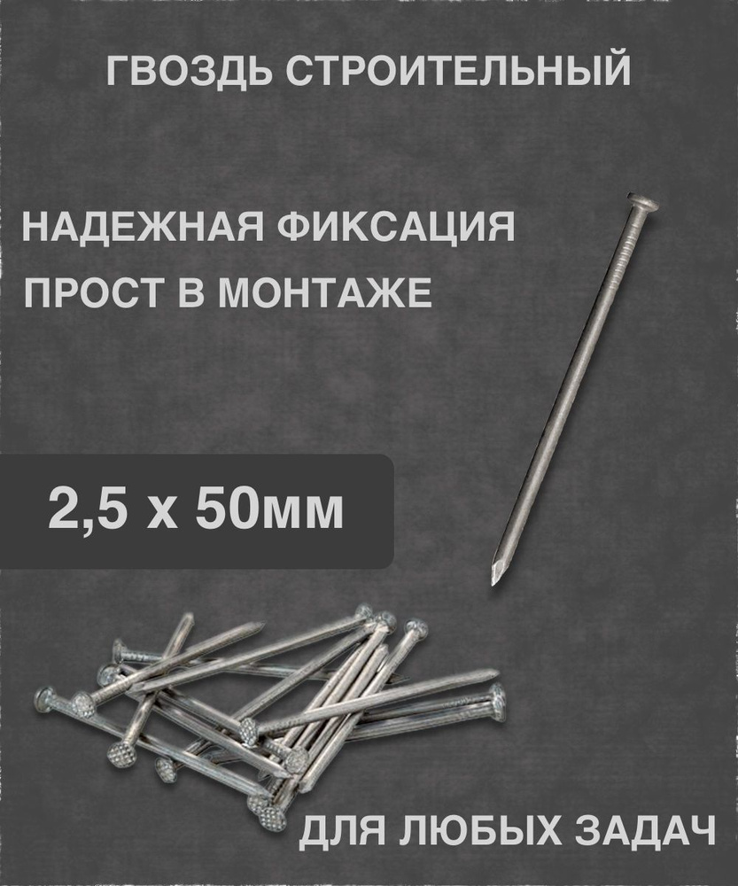 Гвозди 2.5 x 50 мм  5 кг  #1