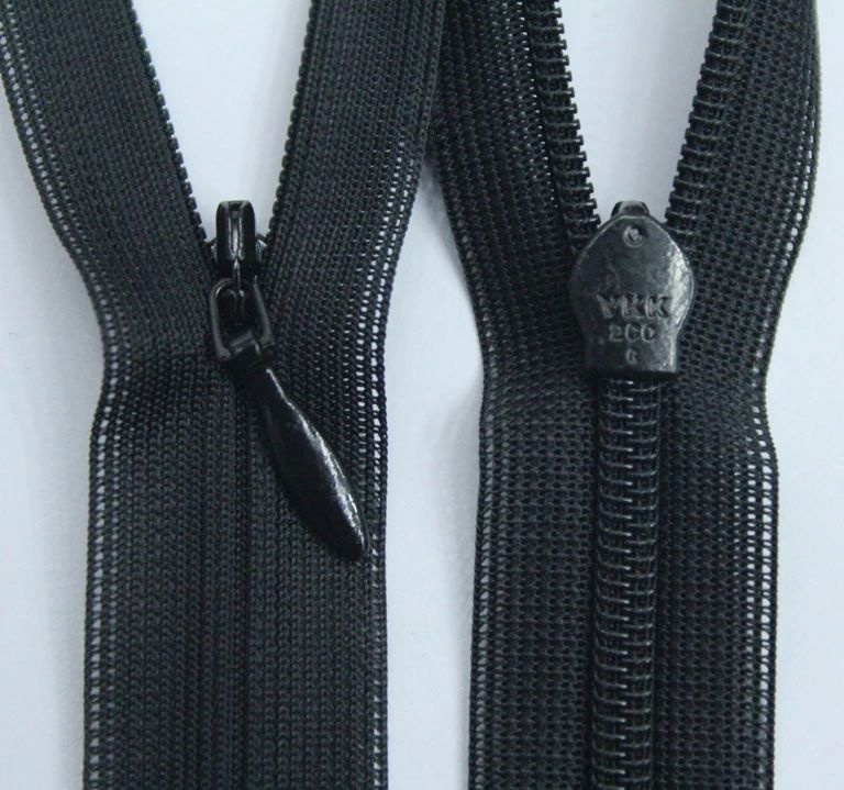 Застежка-молния невидимка неразъемная, черная. Нейлон. YKK. Тип 3 ...