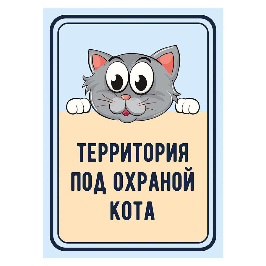 Табличка, осторожно злой кот, прикол, на дверь, на забор #1