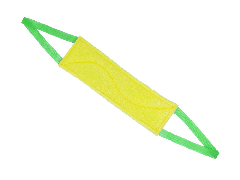 Мочалка "8 марта" (зеленый-желтый) для чувствительной и сухой кожи / Губка банная комбинированная: жестко-мягкая #1