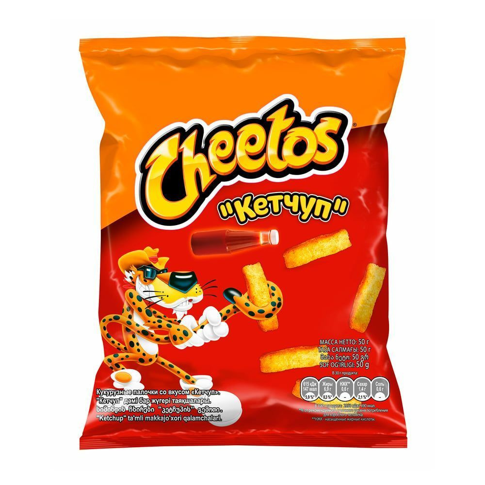 Кукурузные палочки, Cheetos, 50 г, Кетчуп #1