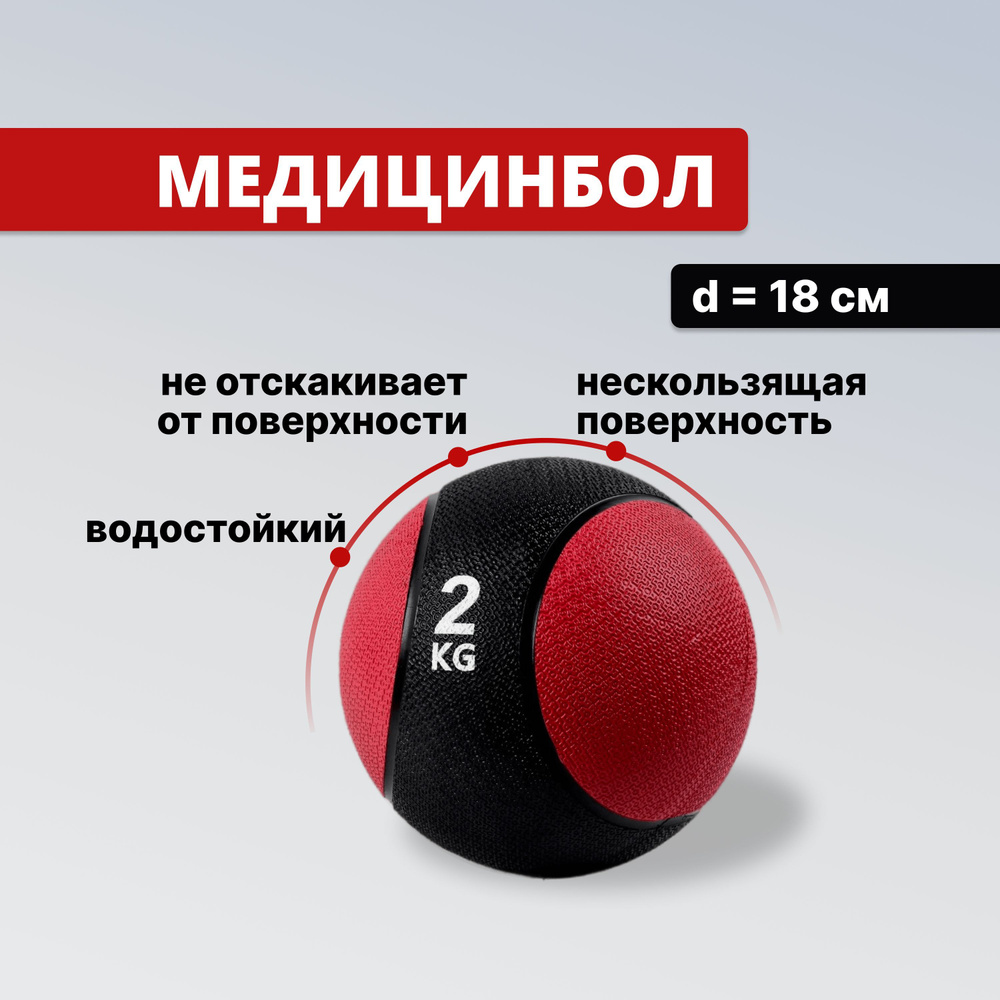 Мяч для фитнеса и атлетических упражнений, Медицинбол (медбол) 2кг  #1