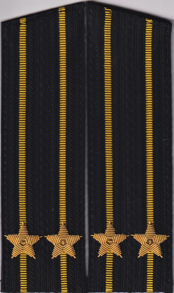 Погоны ВМФ чёрные с жёлтым просветом ( со скосом), капитан 2-го ранга  #1