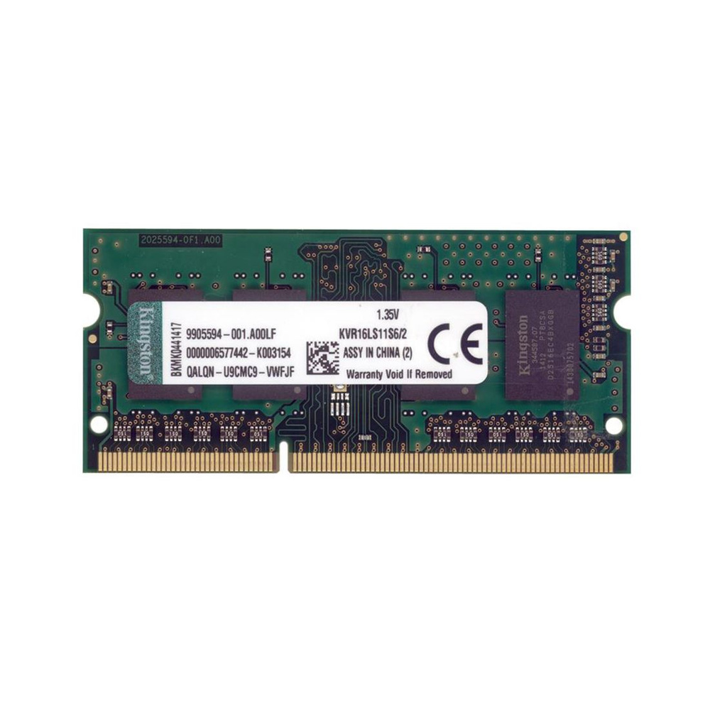 Kingston Оперативная память Модуль памяти Kingston ValueRAM KVR16LS11S6/2 DDR3 2GB 1600MHz 1x (Модуль #1