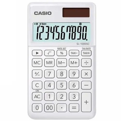 Калькулятор Casio SL-1000SC-WE-S-EP Карманный калькулятор для дома школы и офиса.  #1