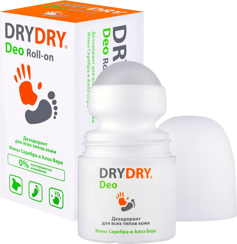 Dry Dry / Драй Драй Deo Roll-on Дезодорант шариковый для всех типов кожи с Ионами серебра и алое 50мл #1