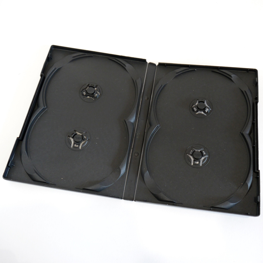 Футляр коробка для 4 DVD дисков DVD BOX, 14 мм, черный, 3 штуки #1
