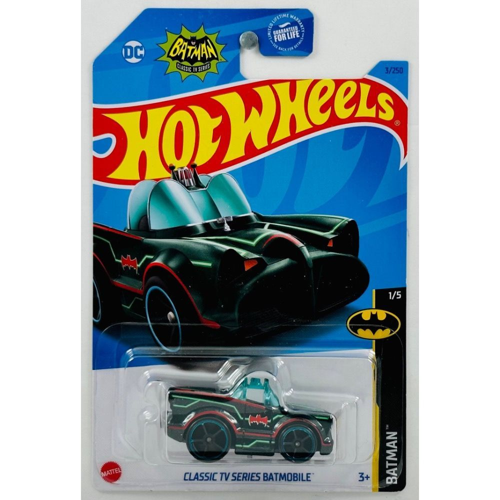 HKJ72 Машинка металлическая игрушка Hot Wheels коллекционная модель CLASSIC TV SERIES BATMOBILE темно #1