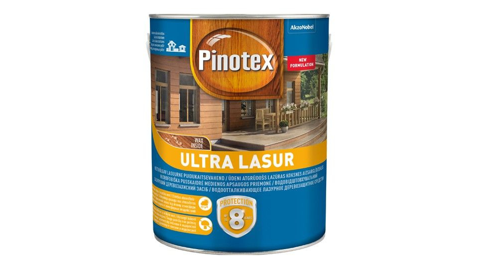 Pinotex Ultra Lasur. Рябина. Влагостойкая лазурь (пропитка) для защиты древесины до 8 лет, 1 литр  #1