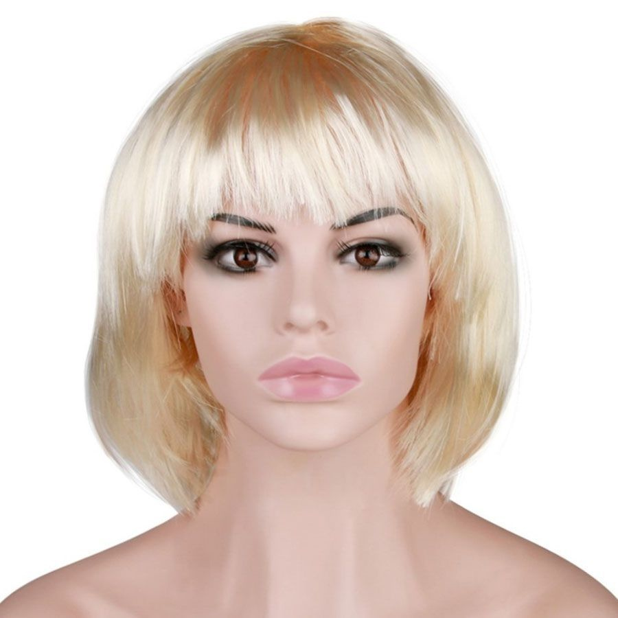 Карнавальный праздничный парик из искусственного волоса Riota Каре, 110 гр, натуральный блонд, 1 шт. #1
