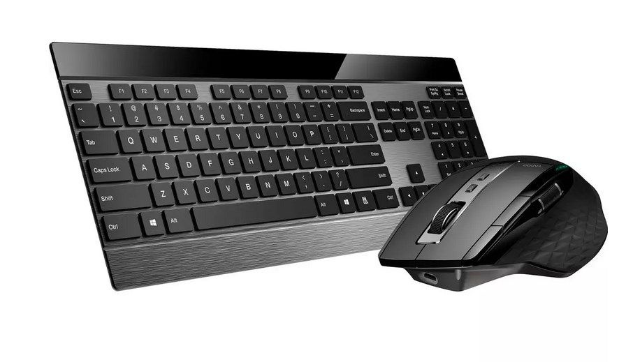 RAPOO Клавиатура беспроводная Клавиатура Rapoo 9900M, Black, USB + мышь  #1