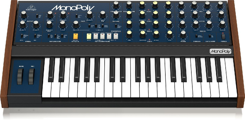 BEHRINGER MONOPOLY аналоговый синтезатор, 4-голосная полифония, 37 полноразмерных клавиш, полувзвешенная #1