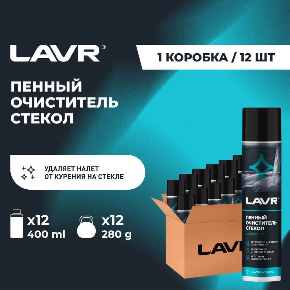 Очиститель стекол пенный Антистатик LAVR, 400 мл / Ln1621 #1