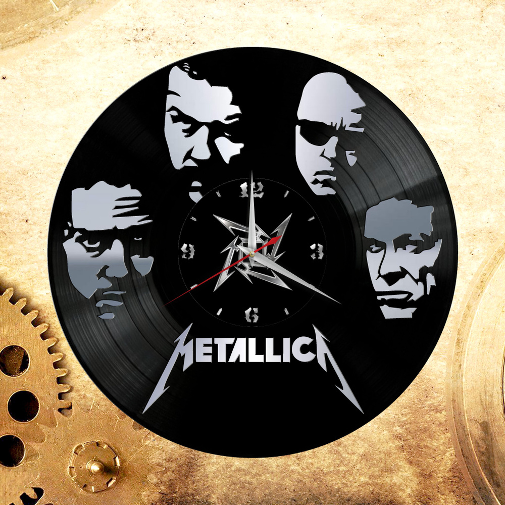 Настенные часы "Группа Metallica, Металлика, James Hetfield", 30 см #1