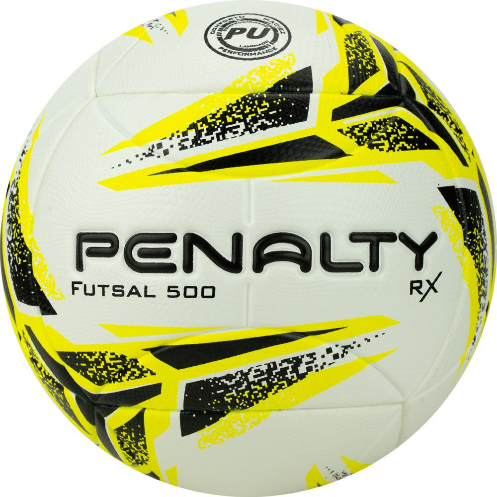 Мяч футзальный PENALTY BOLA FUTSAL RX 500 XXIII, 5213421810-U, р.4, PU, термосшивка, бел--желт-черный #1