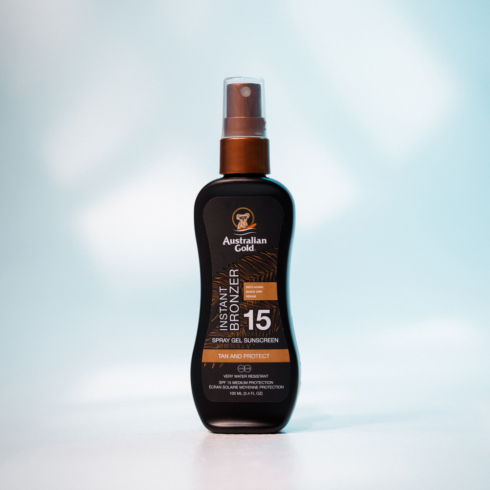 Australian Gold Лосьон для загара SPF 15 Spray Gel With Bronzer, 100мл #1