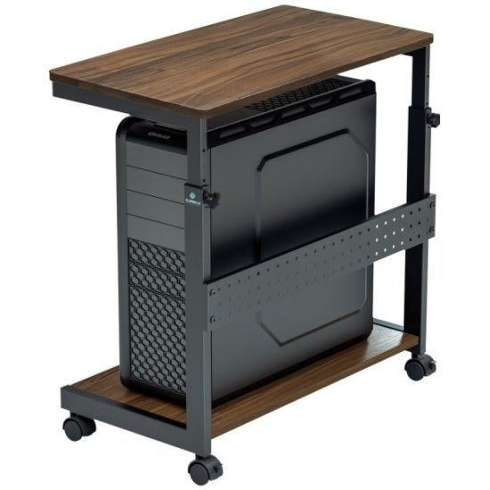 Компьютерный стол подставка металлическая на колесах для системного блока EUREKA ARCH-WN черный, сталь, #1