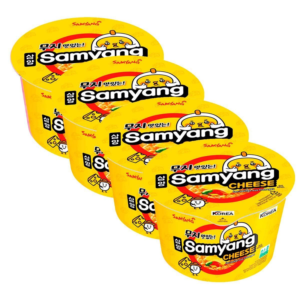 Острая корейская лапша быстрого приготовления Samyang Cheese Ramen со вкусом сыра (Корея), 105 г (4 шт) #1