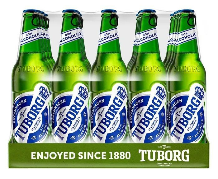 Пиво Tuborg светлое, безалкогольное, Стекло 0.48 л * 20 шт #1