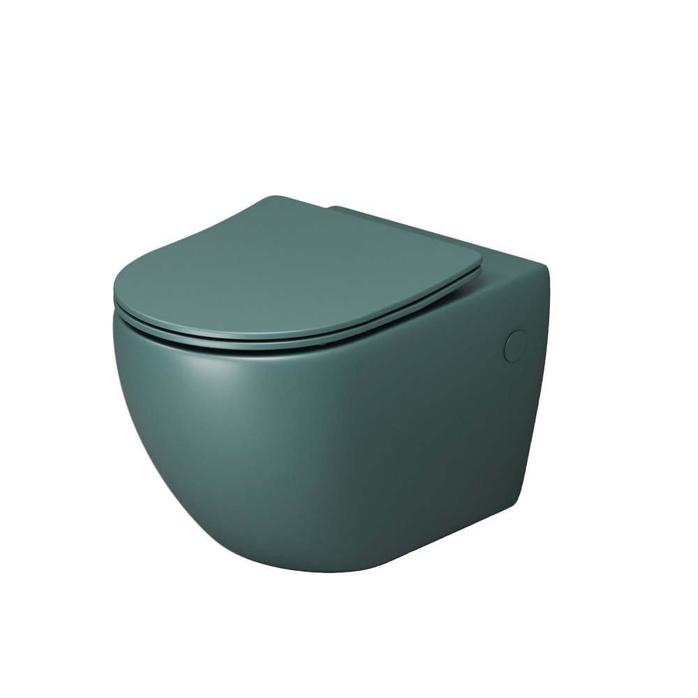 Подвесной унитаз Grossman Color GR-4411 OLMS, безободковая чаша, с сиденьем микролифт, цвет зеленый матовый #1