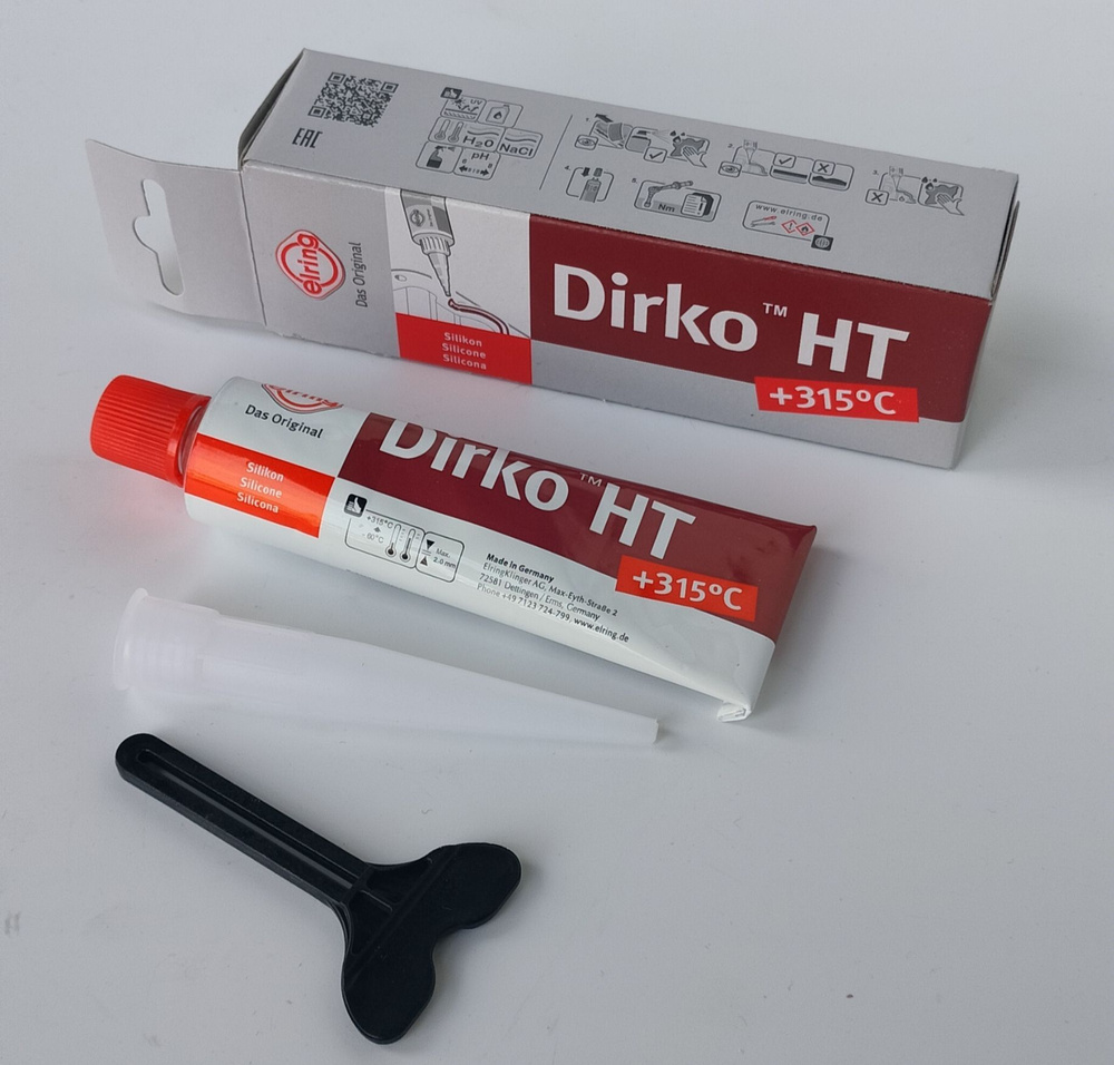 Герметик прокладка "Dirko" силикон.термостойкая(-60/+315)красный70 гр  #1
