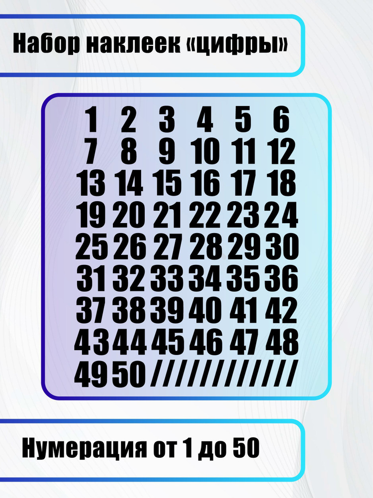 Наклейка на стену ' Цифры ', 35x30см. (для маркировки и нумерации, 103 элемента в наборе)  #1