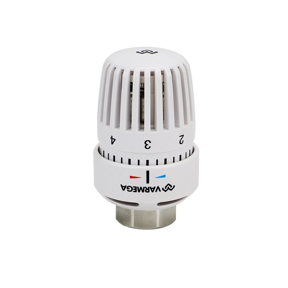 Термостатическая головка (термостат) Varmega VM11001, жидкостная, M30х1.5, с отметкой 0, белая  #1