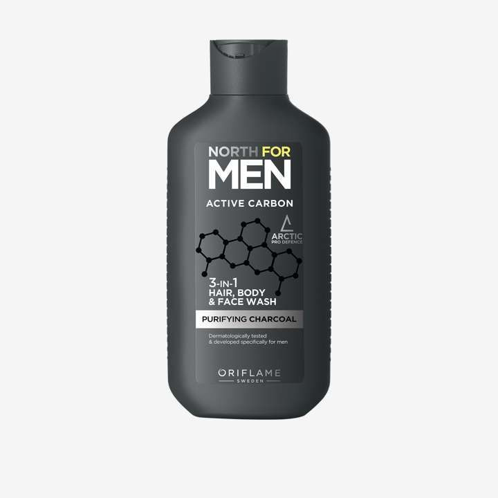 Средство для душа, волос и умывания 3 в 1 North for Men Active Carbon #1