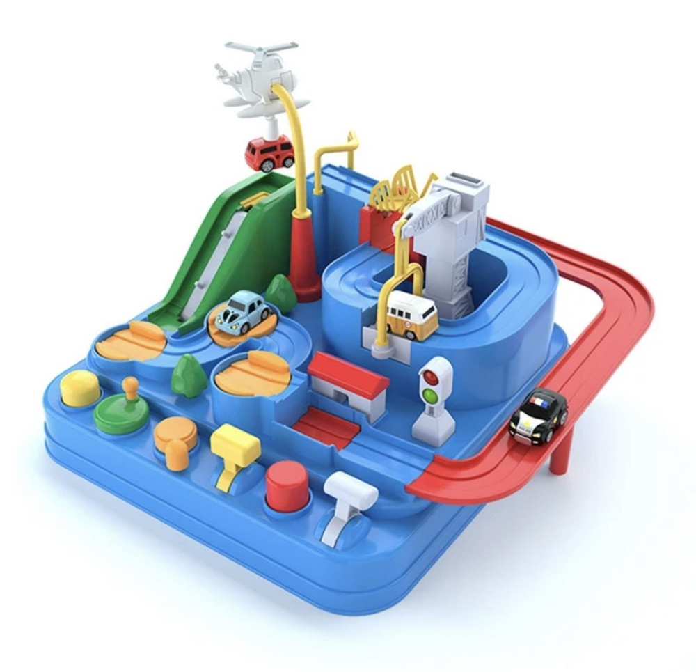 Интерактивный механический трек головоломка, развивающая игрушка с рычагами и кнопками  #1