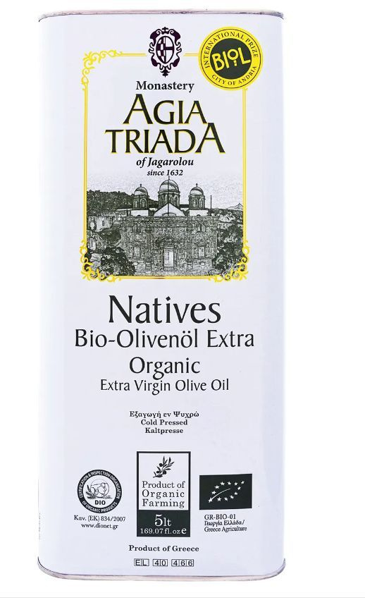 Agia Triada Монастырское оливковое масло Extra Virgin Organic о.Крит 5л жесть  #1