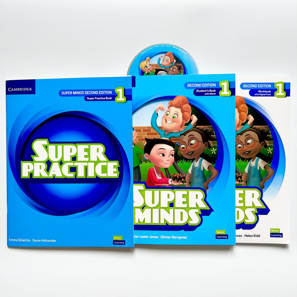 Super Minds 1 Second Edition + Super practice 1 (ПОЛНЫЙ КОМПЛЕКТ) учебник  +рабочая тетрадь +грамматика+ диск | Herbert Puchta - купить с доставкой по  выгодным ценам в интернет-магазине OZON (1194555815)