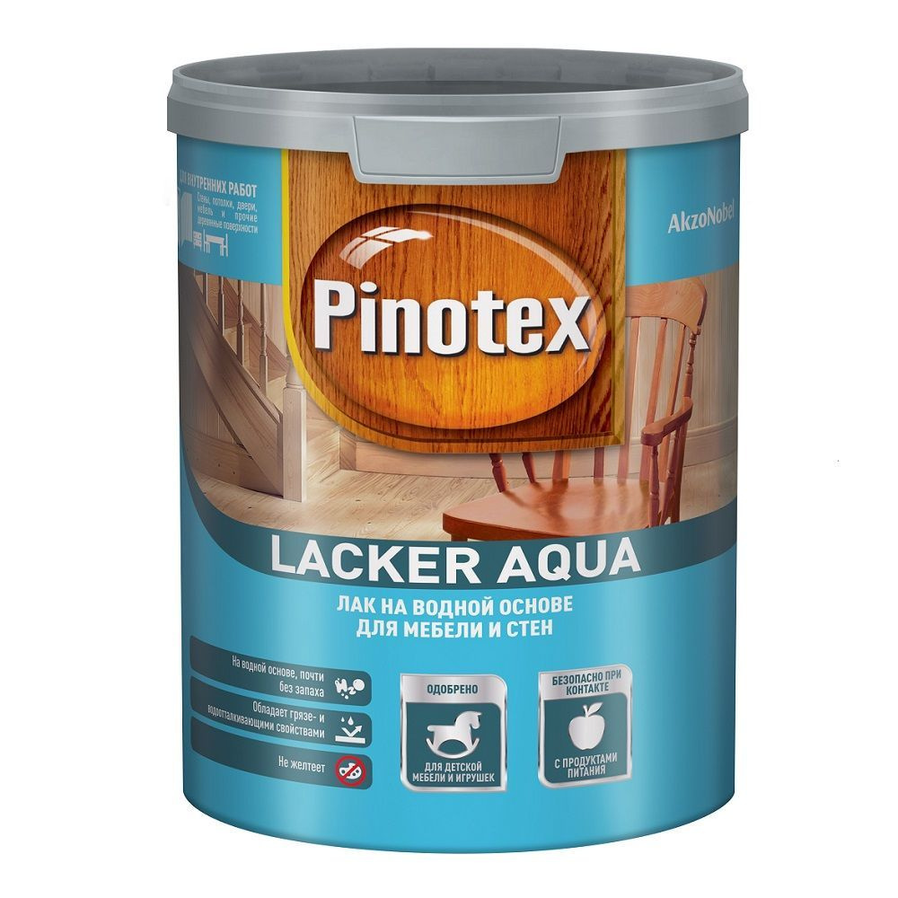 Лак на водной основе для мебели и стен Pinotex Lacker Aqua 10 матовый (1л)  #1