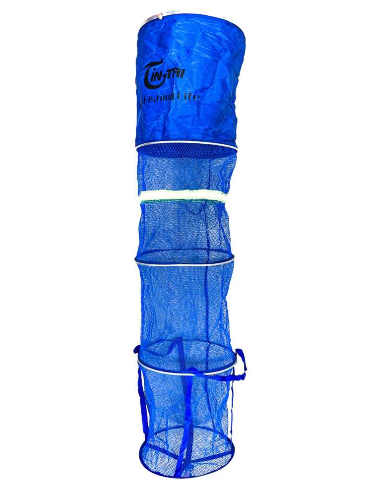 Садок береговой YIN TAI HYG45 с колышком , круглый, синий, сетчатая ткань, длина 2м  #1