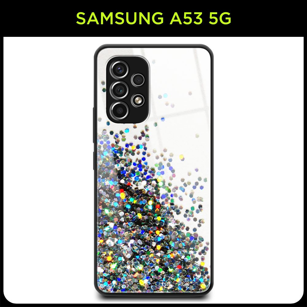Стеклянный чехол на Samsung Galaxy A53 5G / Самсунг А53 5G с принтом "Пайетки рисунок"  #1