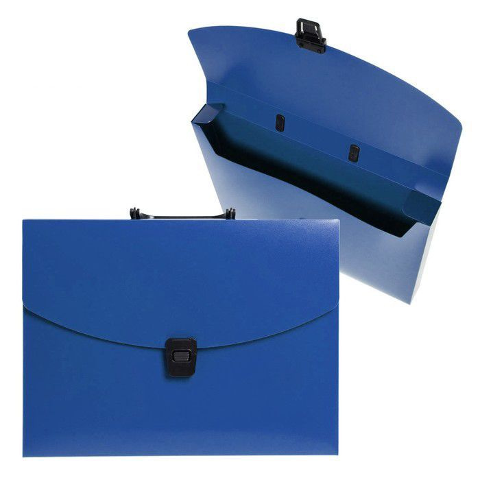 Папка-портфель А4, 1 отделение, 700 мкм, Calligrata, до 300 листов, синяя  #1