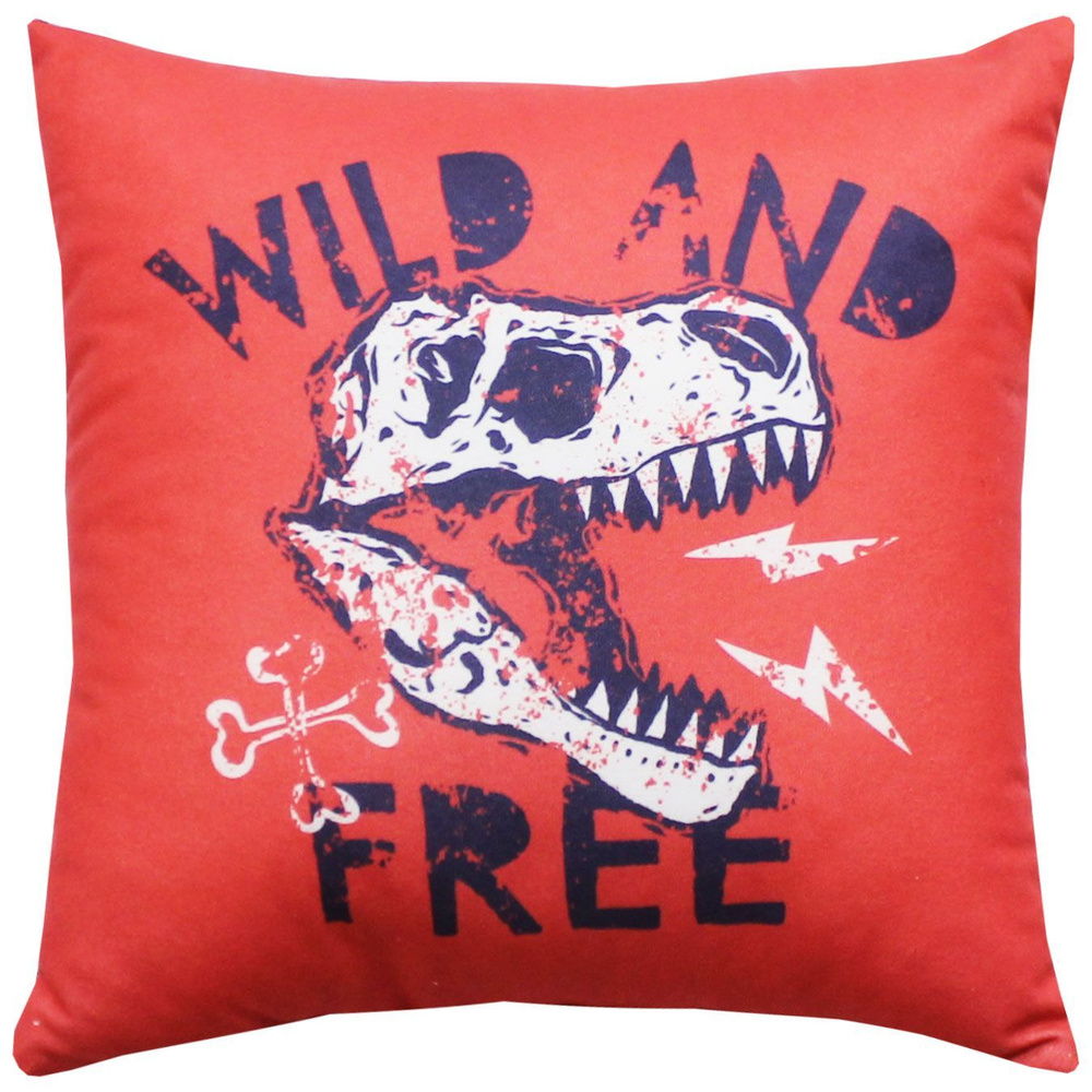 Подушка декоративная MATEX DINOZAVR WILD AND FREE 33x33 см. Цвет красный, синий, белый, арт. 63-520  #1