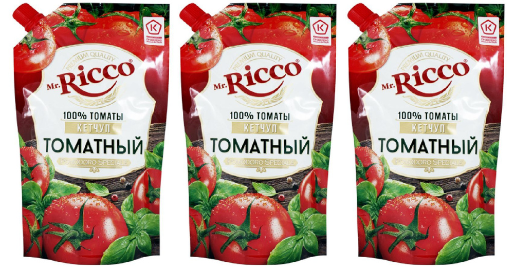 Кетчуп MR.RICCO Pomodoro Speciale Томатный, 3 уп по 300 г #1