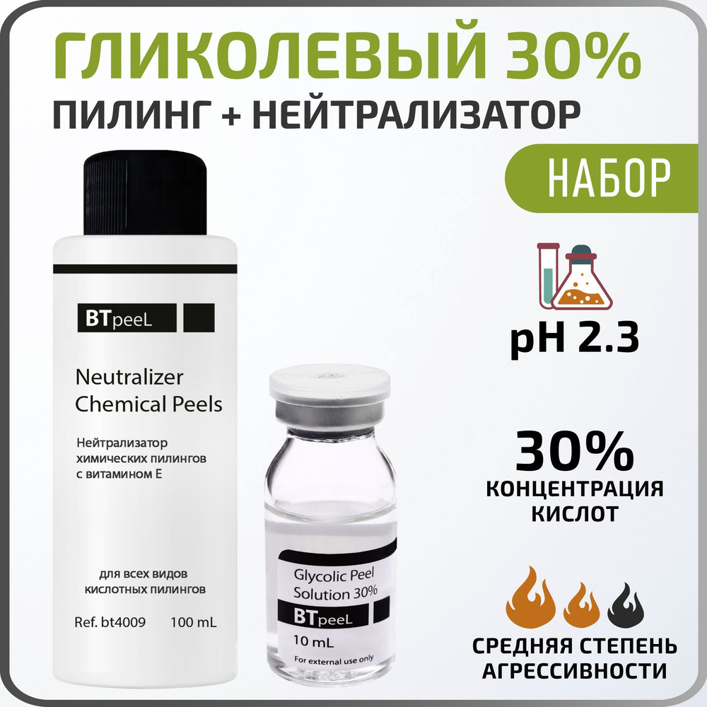 НАБОР Гликолевый пилинг 30% + Нейтрализатор BTpeel #1