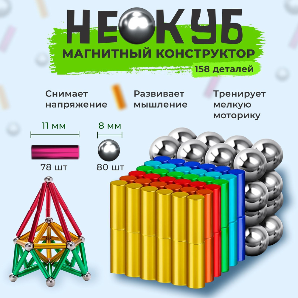 Магнитный конструктор неокуб / игрушка антистресс - купить с доставкой ...