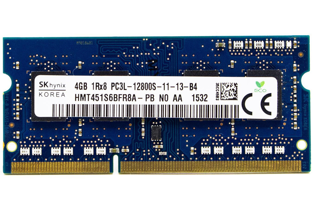 Hynix Оперативная память SODIMM DDR3L 4GB PC12800 1600МГц Hynix HMT451S6BFR8A-PB 1x4 ГБ (HMT451S6BFR8A-PB) #1