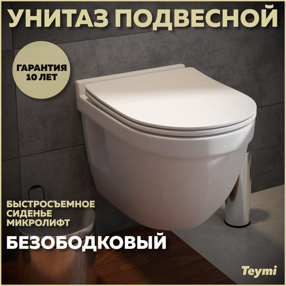 Унитаз подвесной Teymi Vitra Pro сиденье микролифт T40806 #1