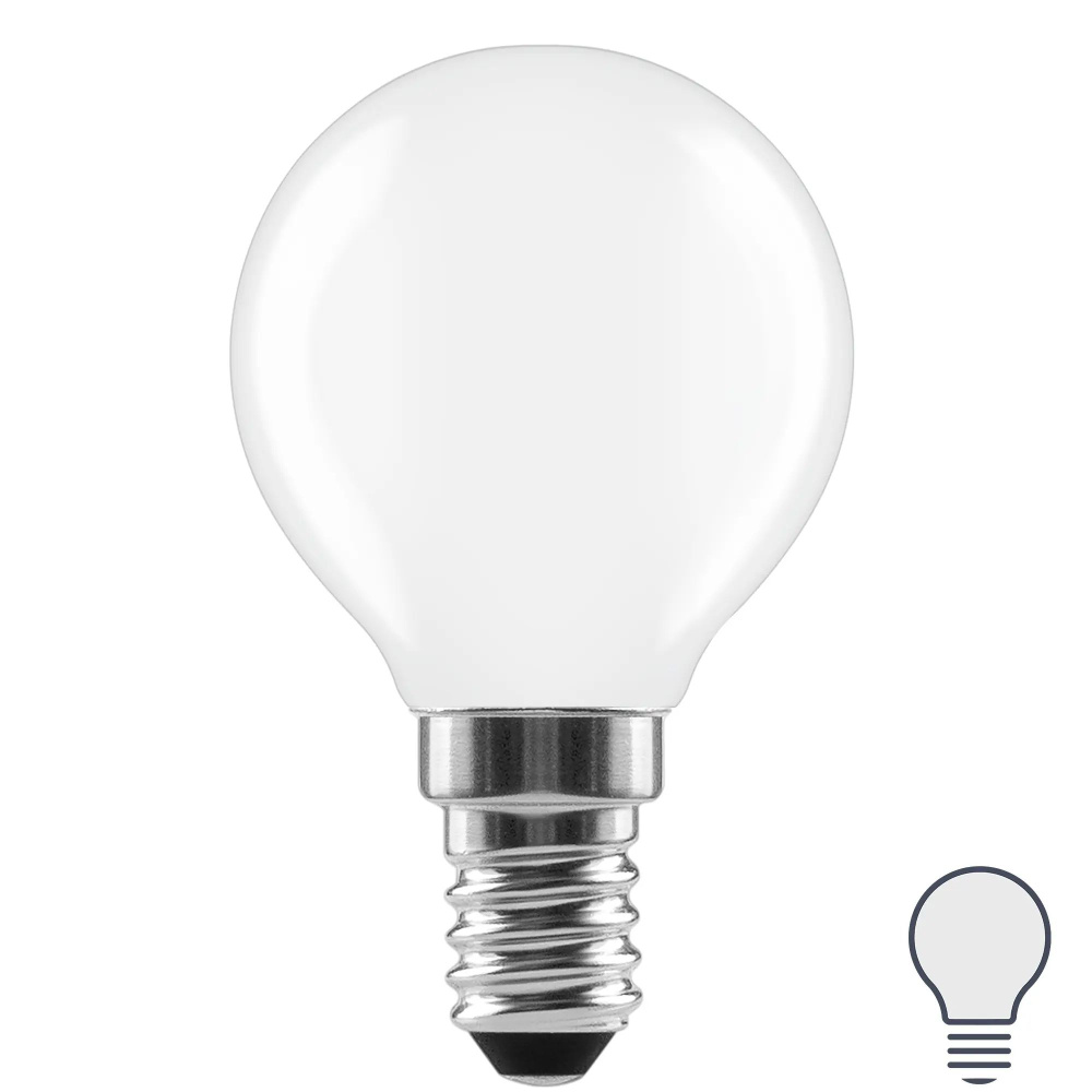 Лампа светодиодная Lexman E14 220-240 В 5 Вт шар матовая 600 лм нейтральный белый свет  #1
