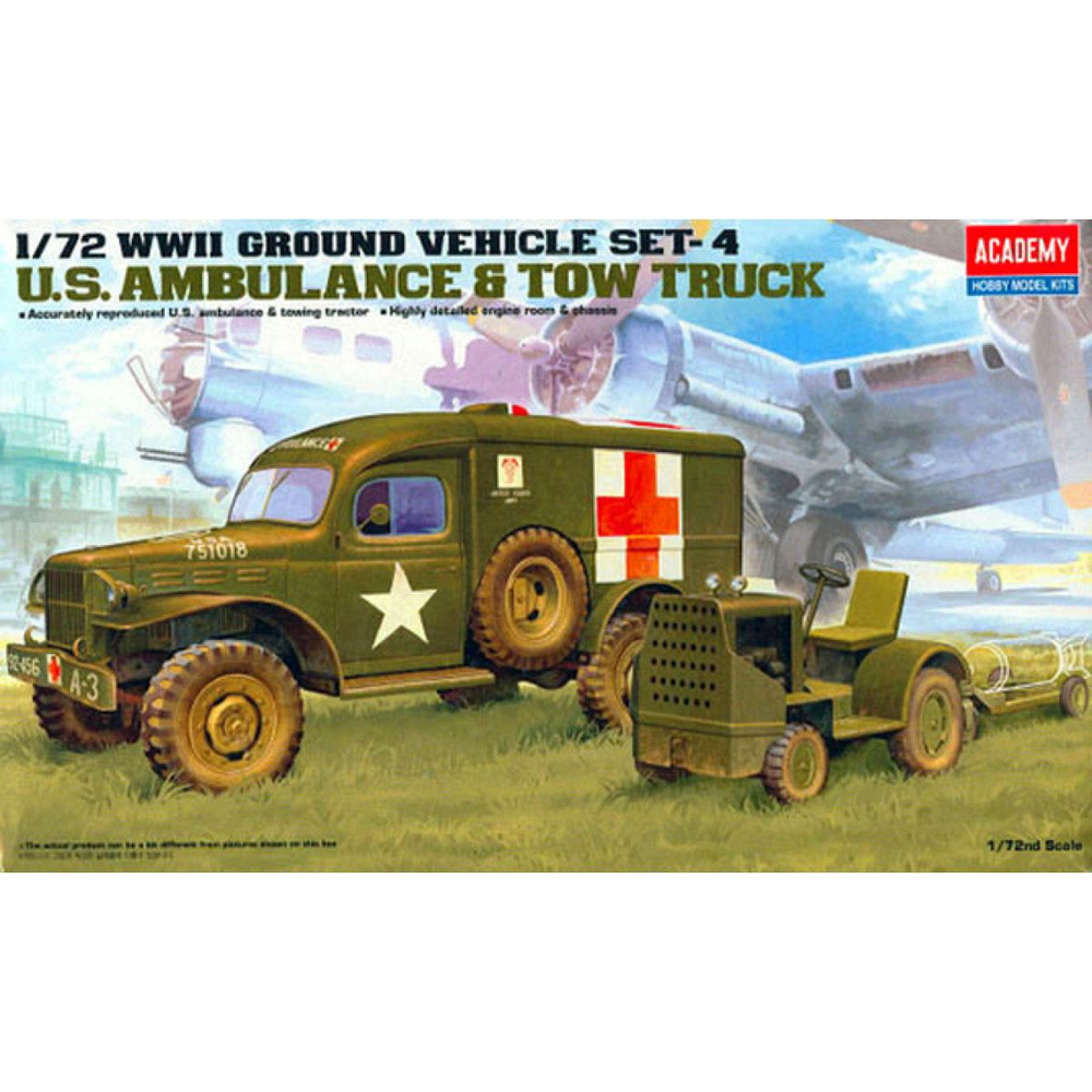 Academy сборная модель 13403 US Ambulance & TOW Truck 1:72 #1