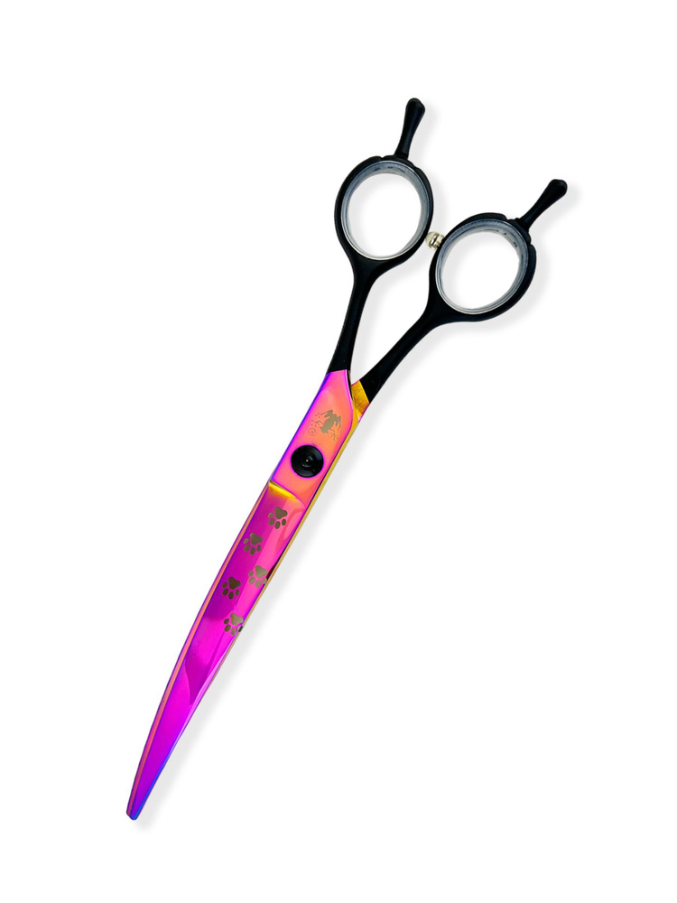 Ножницы изогнутые радиальные полукруглые для груминга всех пород Dimi Paws Pink AA-75СP  #1
