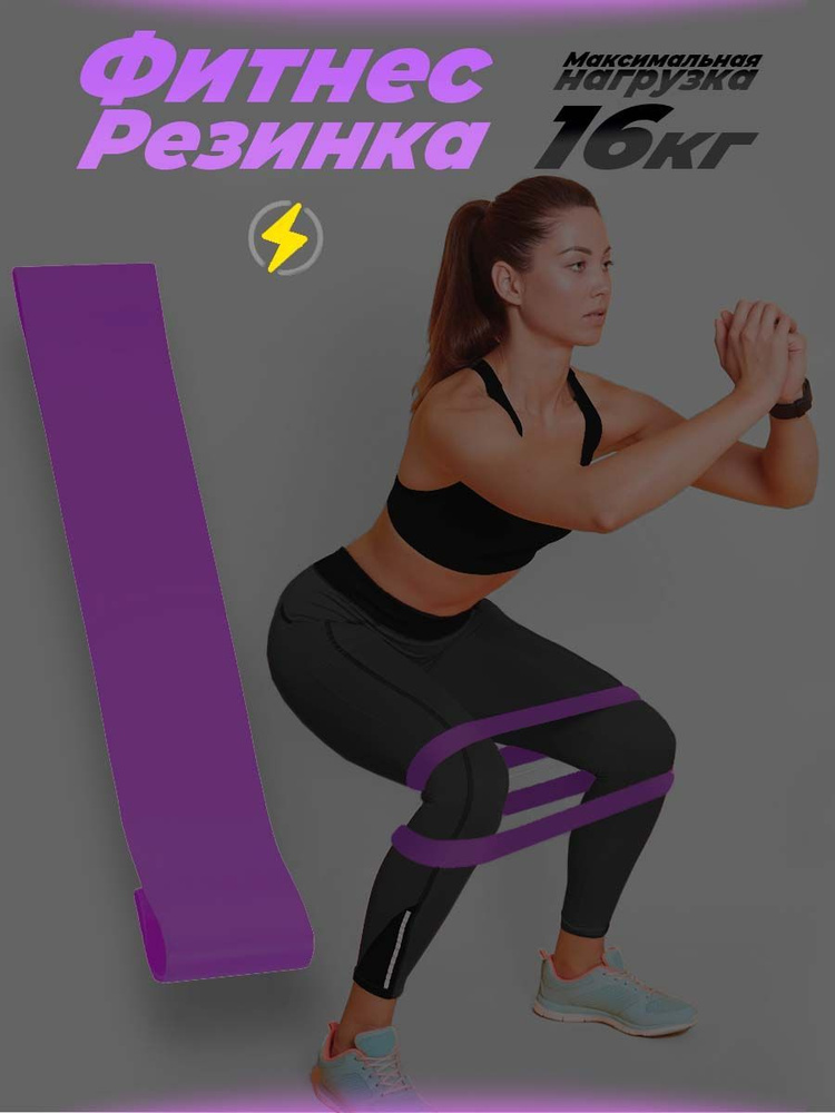 Резинка для фитнеса, тренажеры и фитнес резинка, эспандер ленточный. Фиолетовый  #1